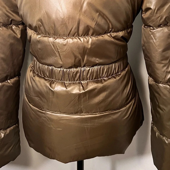 H&M, 6,long sleeve, zip closure, zip pocket cowl collar mid length, pufferjacket - Picture 7 of 13